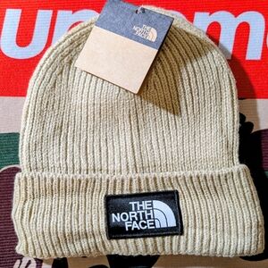 The North Face Beige Knit Beanie